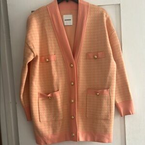 Sandro Peach and Cream Cardigan